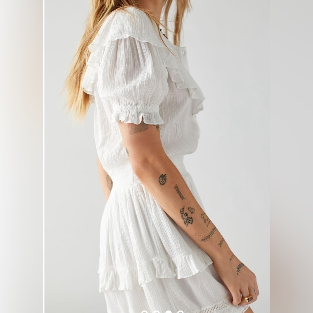 NWOT Urban Outfitters, Topanga Ruffle Romper, Medium, White - Picture 5 of 9